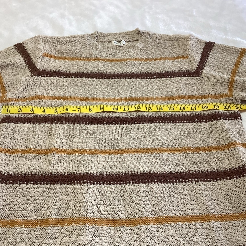 NEW Mason & Belle Striped Sweater Size Large Multicolor Brown Tan - Picture 6 of 11
